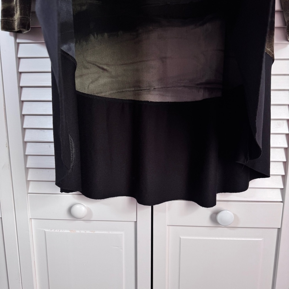 Alembika Tie Dye Velvet Hi-Lo Tunic Dress Brown Green Boho Size 3 M/L - Picture 5 of 9